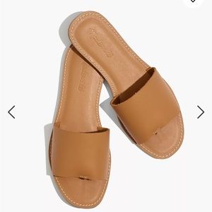 Madewell the Boardwalk Leather Slides / Sandals - Desert Camel Size 9